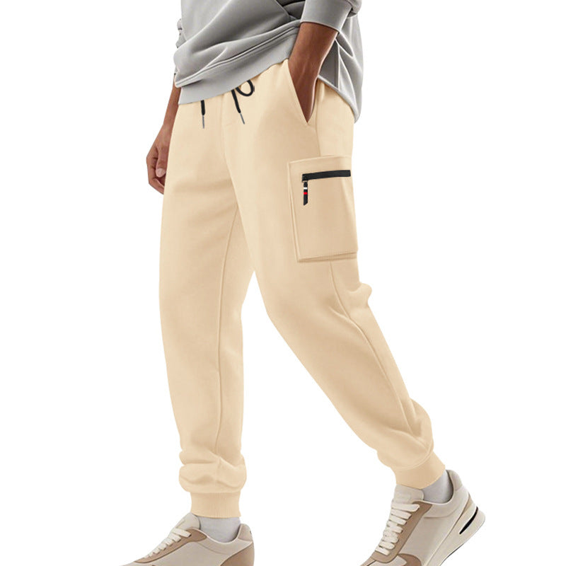 Herren Cargo-Jogginghose mit Reißverschluss-Cargotasche, elastischem Bund und geripptem Saum Drune