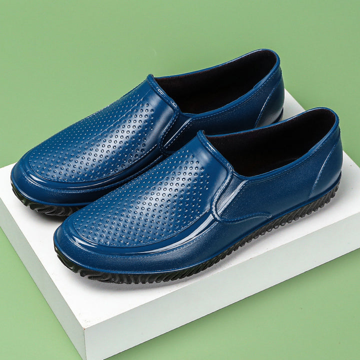 Herren Elegante perforierte Slip-On Halbschuhe mit rutschfester Profilsohle Drune