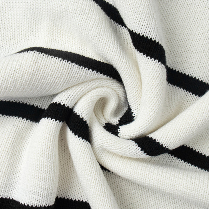 Damen Strickcardigan mit V-Ausschnitt und groben Streifen Drune