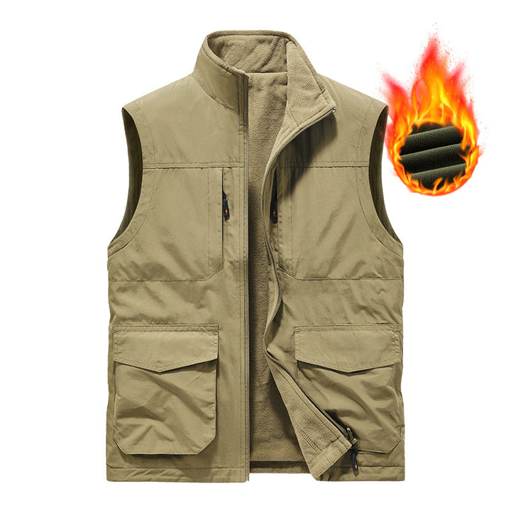 Herren Utility‑Weste mit Multi‑Taschen, Stehkragen & atmungsaktivem Mesh‑Futter Drune