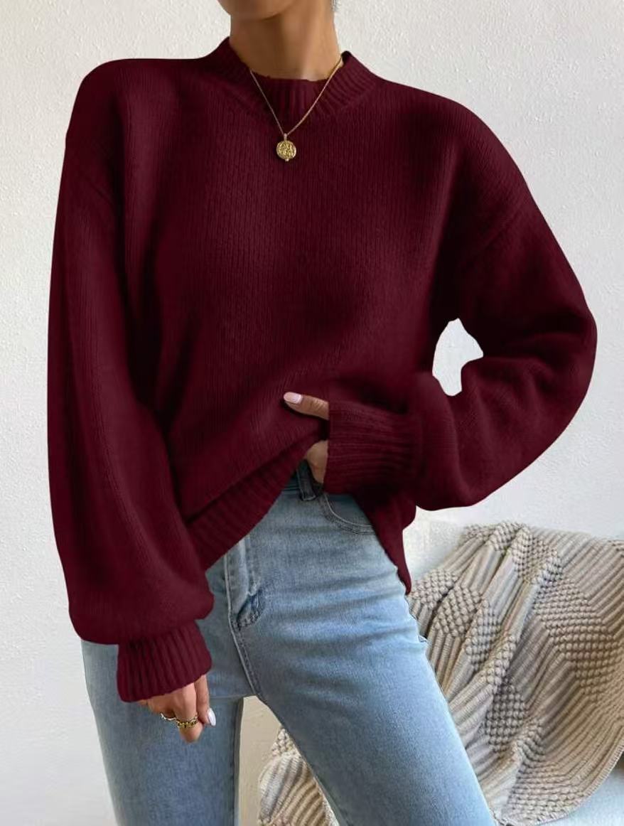 Damen Oversize Feinstrickpullover mit angedeutetem Mohair‑Effekt und verlängerten Rippbündchen Drune