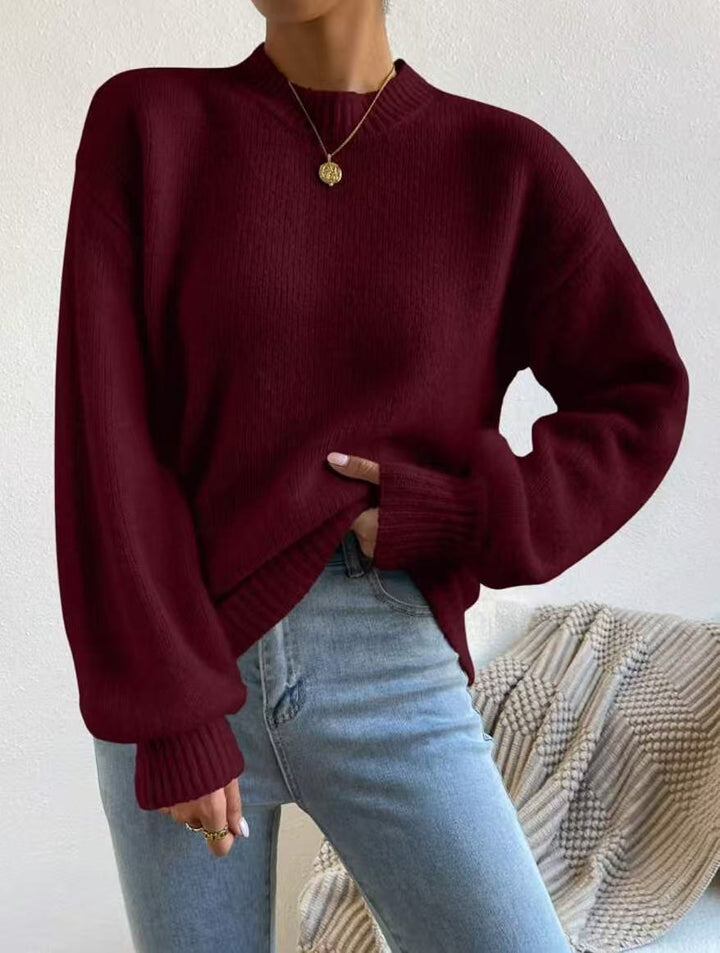 Damen Oversize Feinstrickpullover mit angedeutetem Mohair‑Effekt und verlängerten Rippbündchen Drune