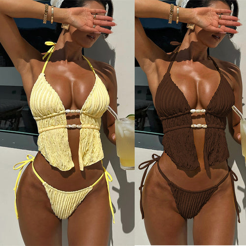 Damen Bikiniset mit elegantem Wickeldesign und modischen Akzenten Drune