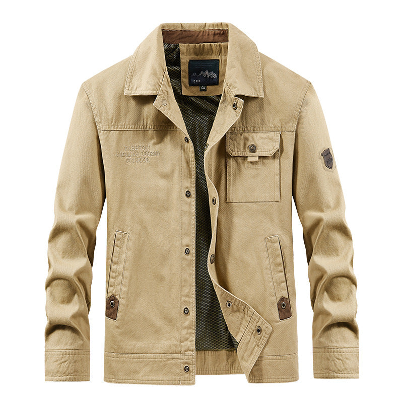 Herren nan leichte Canvas-Fieldjacke mit Brustklappe, atmungsaktivem Mesh-Innenfutter und mehreren Eingrifftaschen Drune