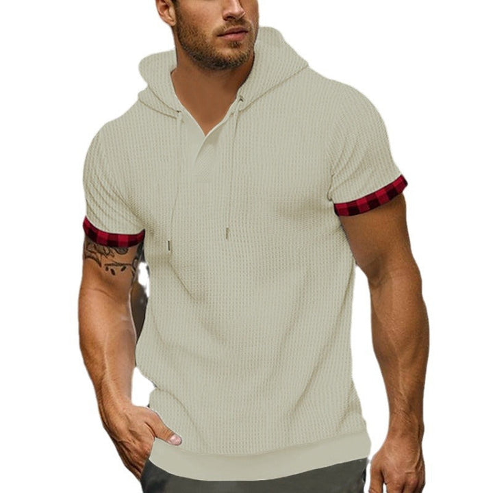Herren modernes Kapuzenshirt mit strukturiertem Design und kontrastierenden Ärmeln Drune