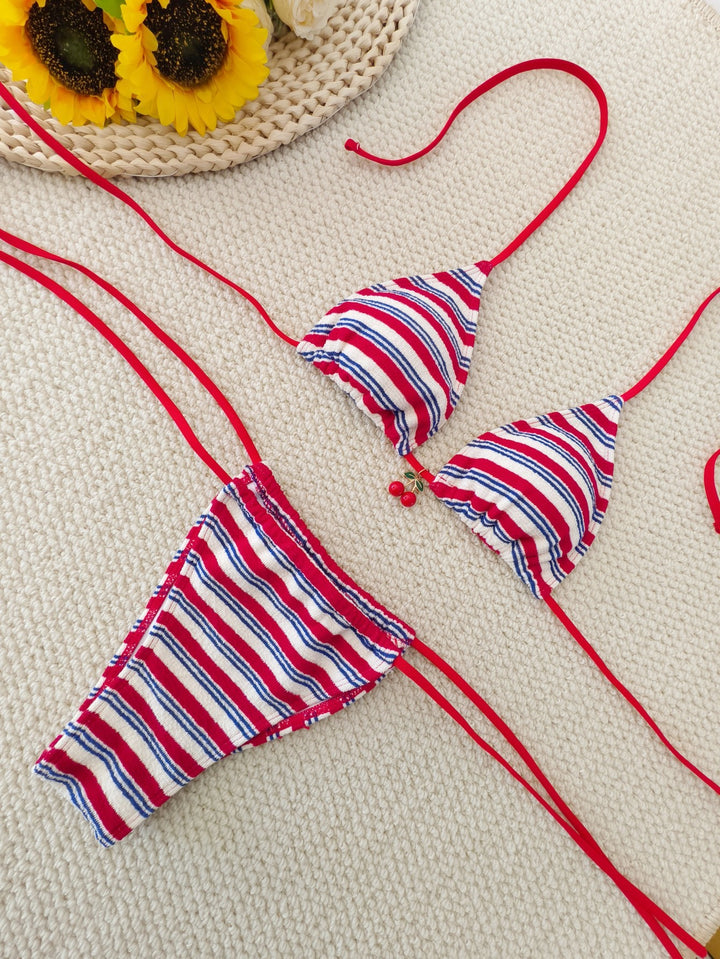 Damen Triangel-Bikini mit niedlichen Rüschendetails Drune