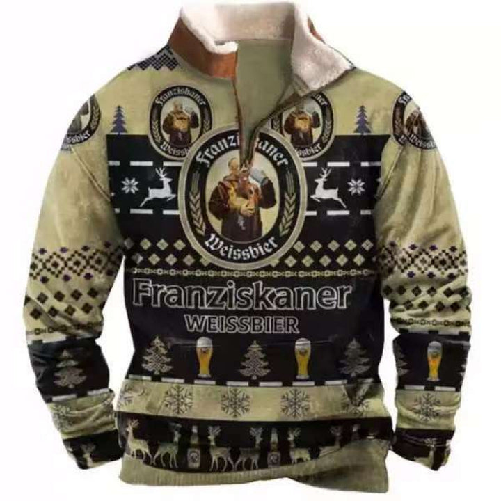 Herren Modischer Hoodie mit Kapuze und maritimem Druck Drune
