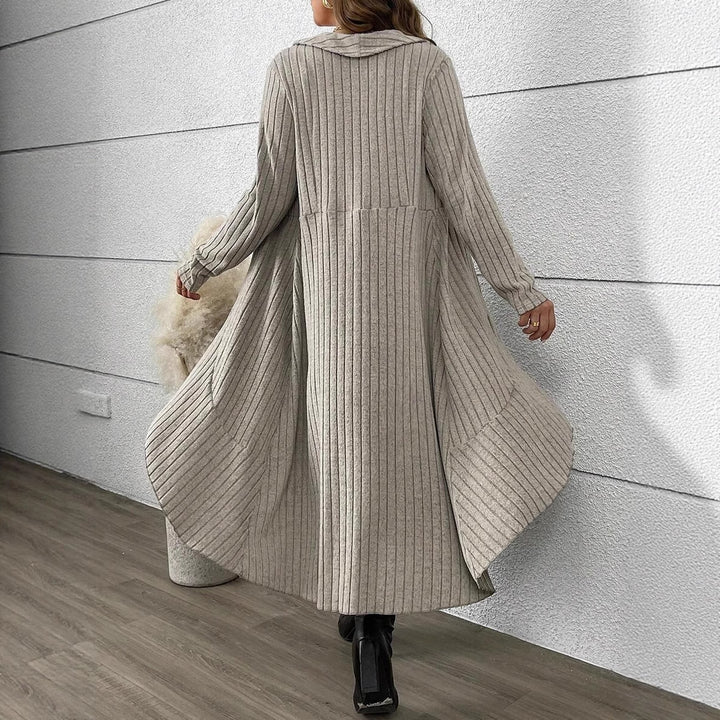 Damen Raffinierter Strickmantel mit Gürtel Drune