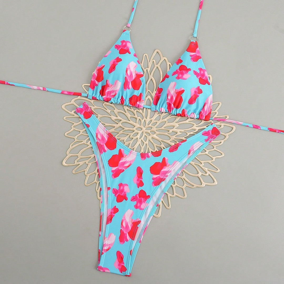 Damen Triangel-Bikini-Set mit floralem Design Drune