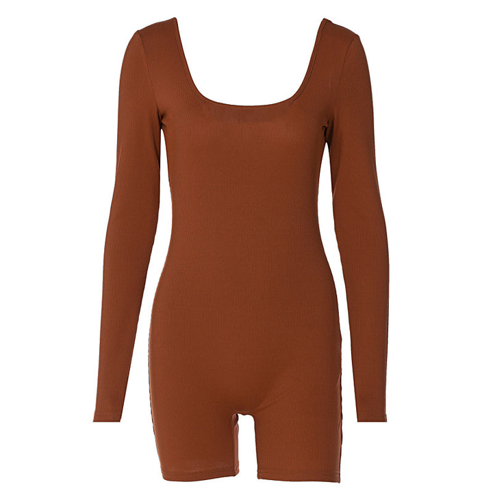Damen Bodysuit mit langen Ärmeln und Quadrat-Ausschnitt Drune