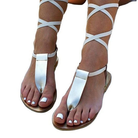 Damen Strand-Sandalen mit dekorativen Riemen und komfortabler Sohle Drune