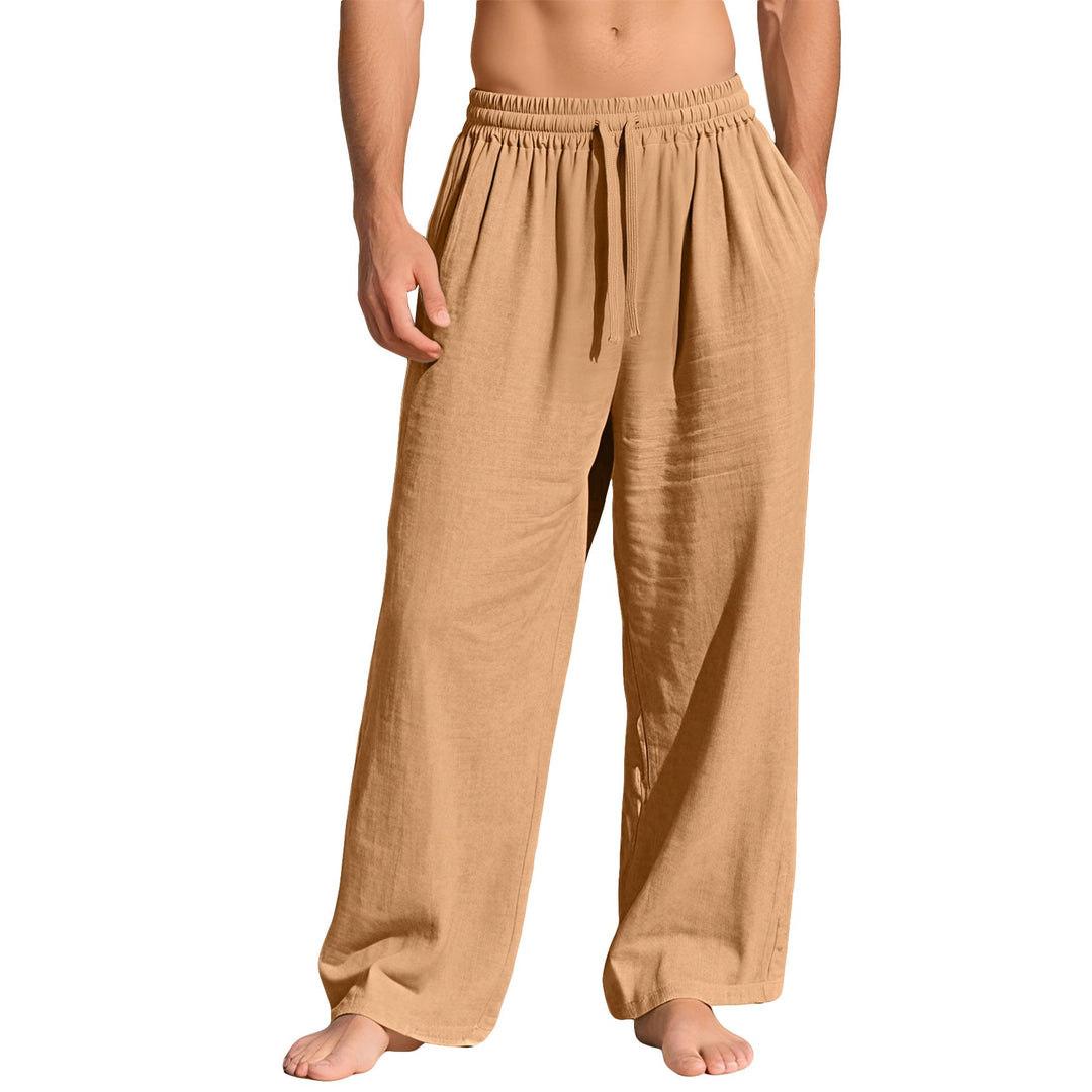 Herren nan leichte Leinen-Loungehose mit elastischem Bund und Seitentaschen Drune