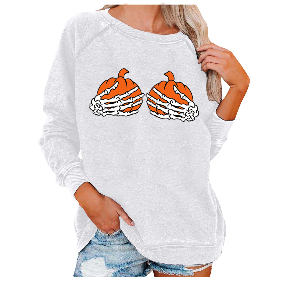 Damen Sweatshirt mit kreativem Halloween-Motiv Drune