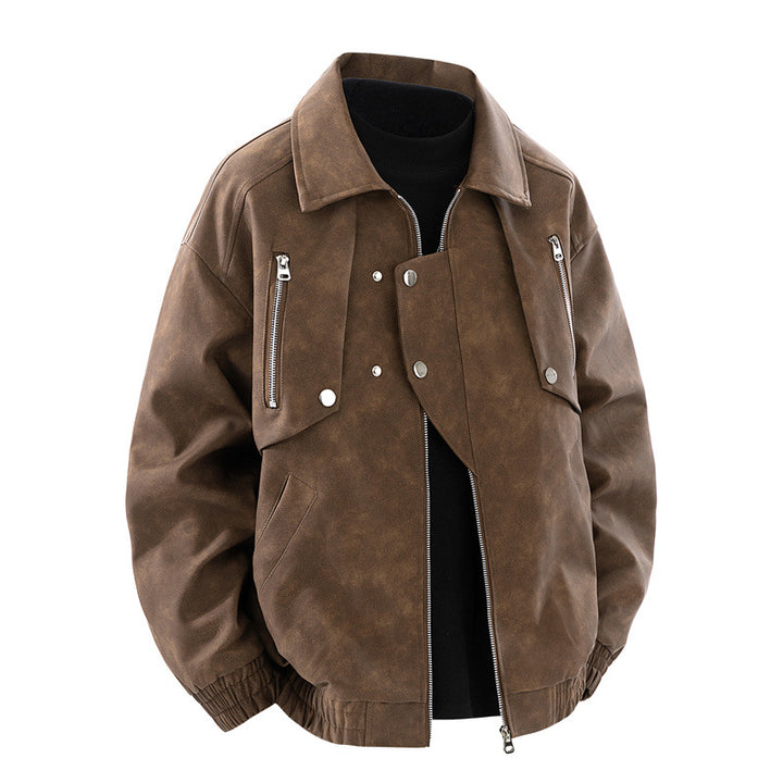 Herren modische Jacke mit multifunktionalen Reißverschlusstaschen und elastischen Bündchen Drune