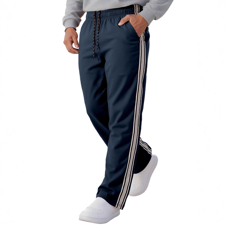 Herren nan Retro-Trackhose mit schmal zulaufendem Bein elastischem Bund Tunnelzug und seitlichen Streifen Drune