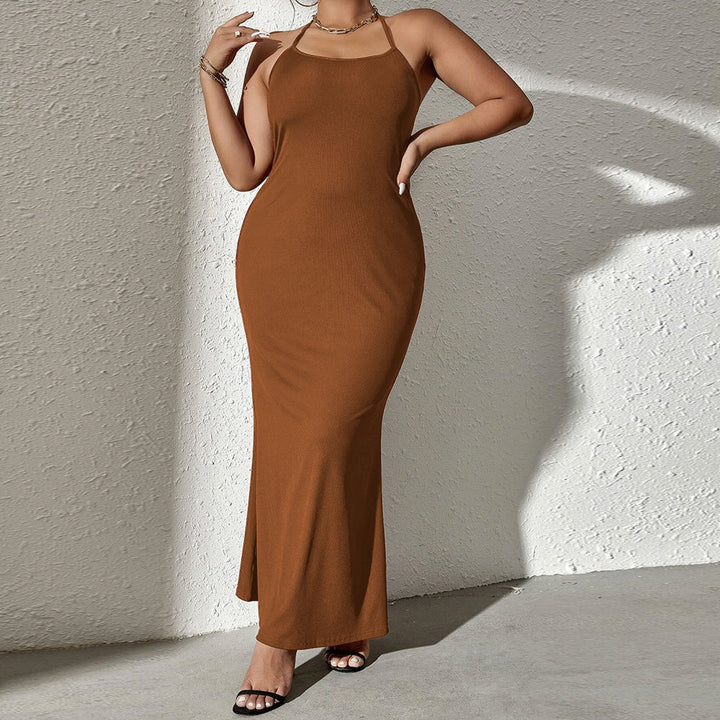 Damen elegantes Maxikleid mit schmalen Trägern und figurschmeichelndem Schnitt Drune