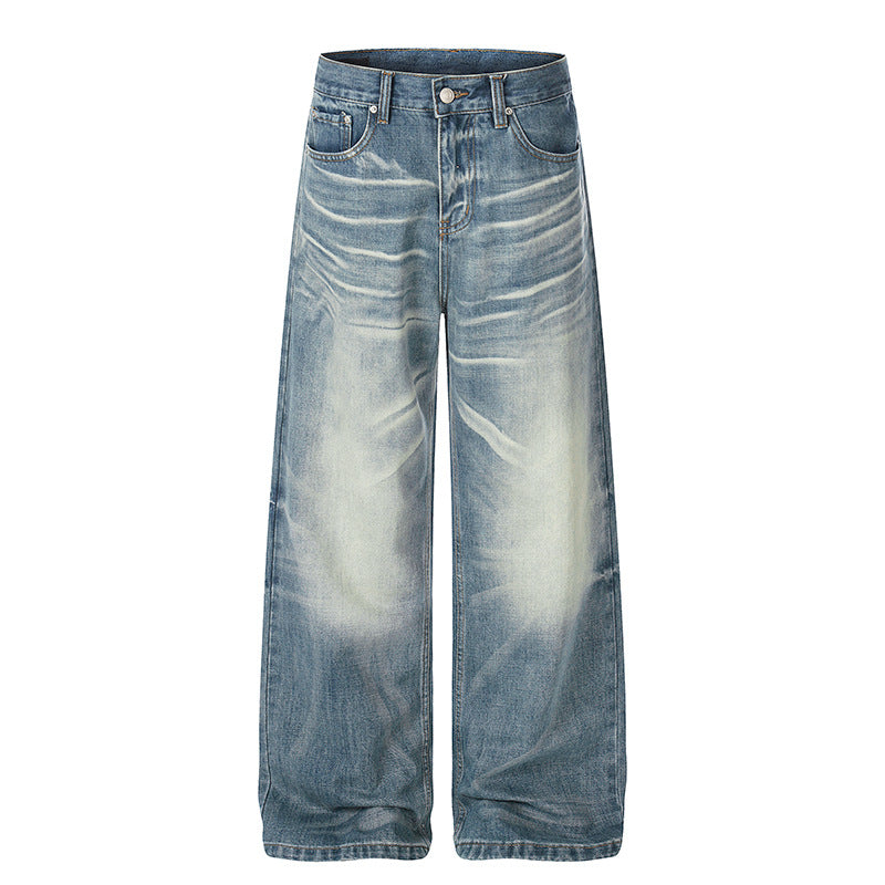 Damen weite High‑Waist Culotte-Jeans mit Used-Effekt Drune