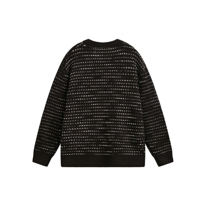 Unisex Feinstrickpullover mit strukturierter Streifenoptik und Rundhalsausschnitt Drune