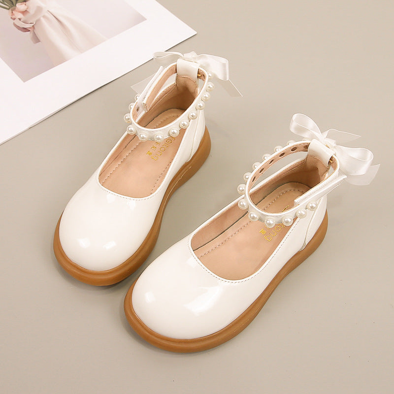 Mädchen Ballerina Schuhe mit Perlen- und Schleifendetail Drune