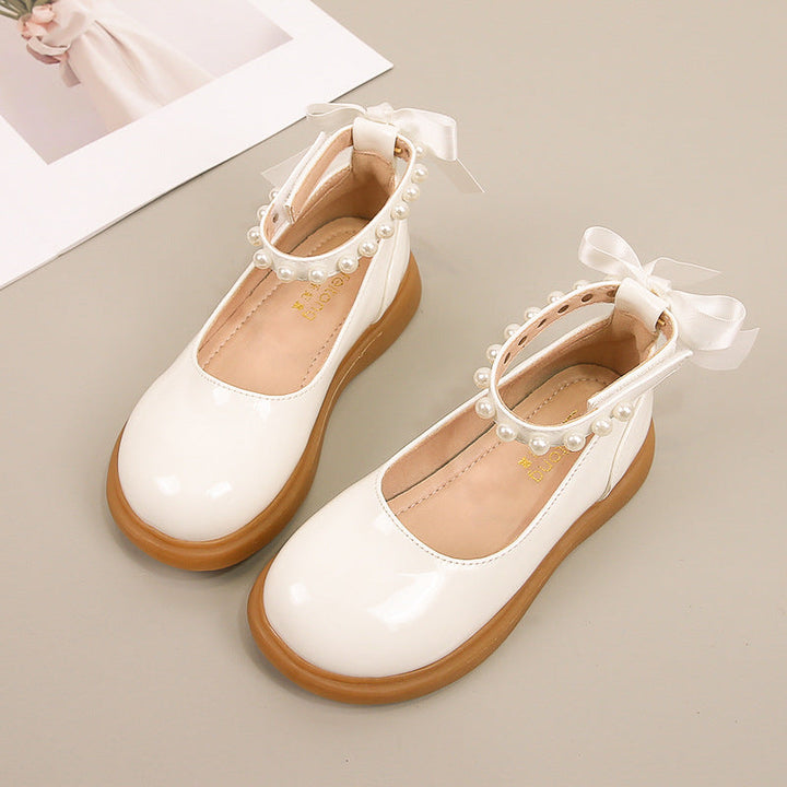 Mädchen Ballerina Schuhe mit Perlen- und Schleifendetail Drune
