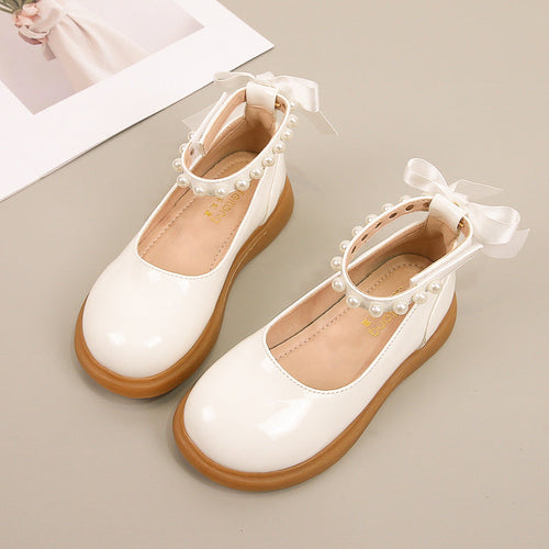 Mädchen Ballerina Schuhe mit Perlen- und Schleifendetail Drune
