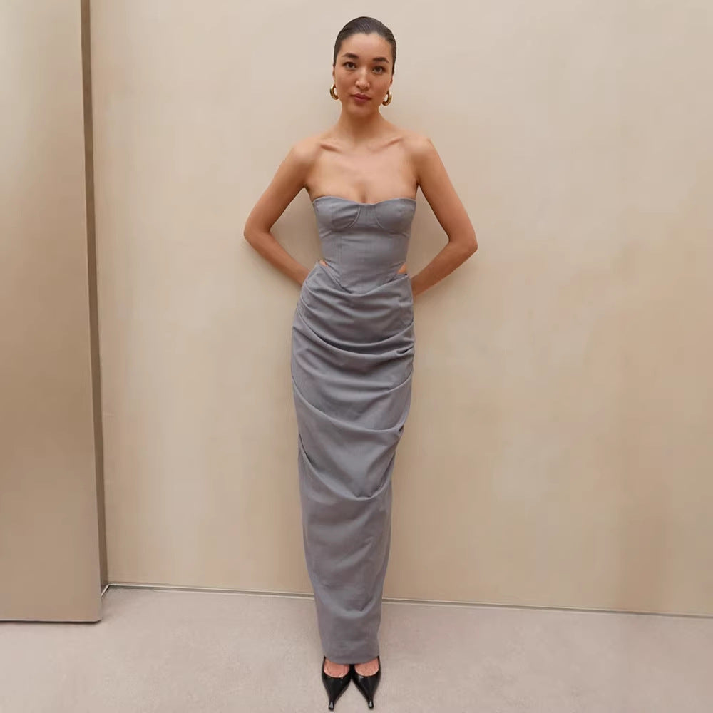 Damen figurbetontes Abendkleid mit raffiniertem Drapierungsdesign Drune
