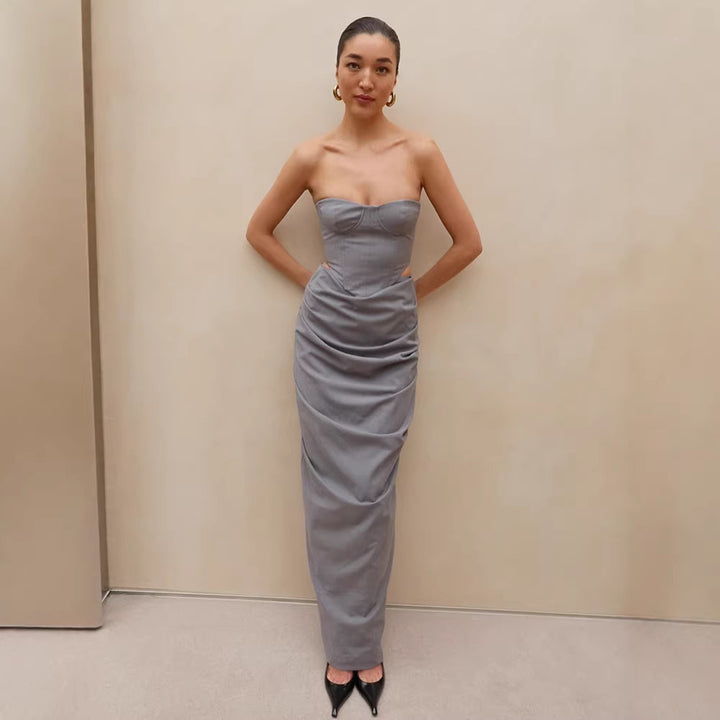 Damen figurbetontes Abendkleid mit raffiniertem Drapierungsdesign Drune