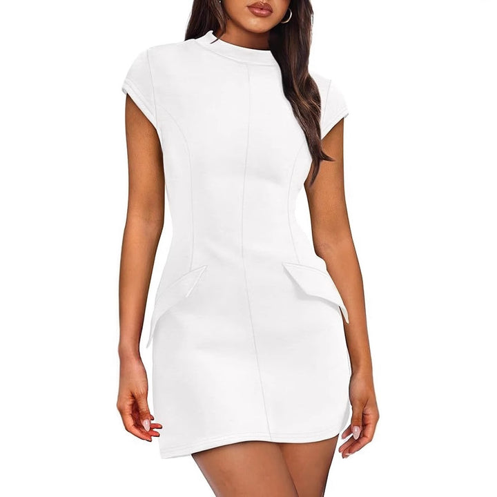 Damen Figurbetontes Kleid mit praktischen Taschen Drune