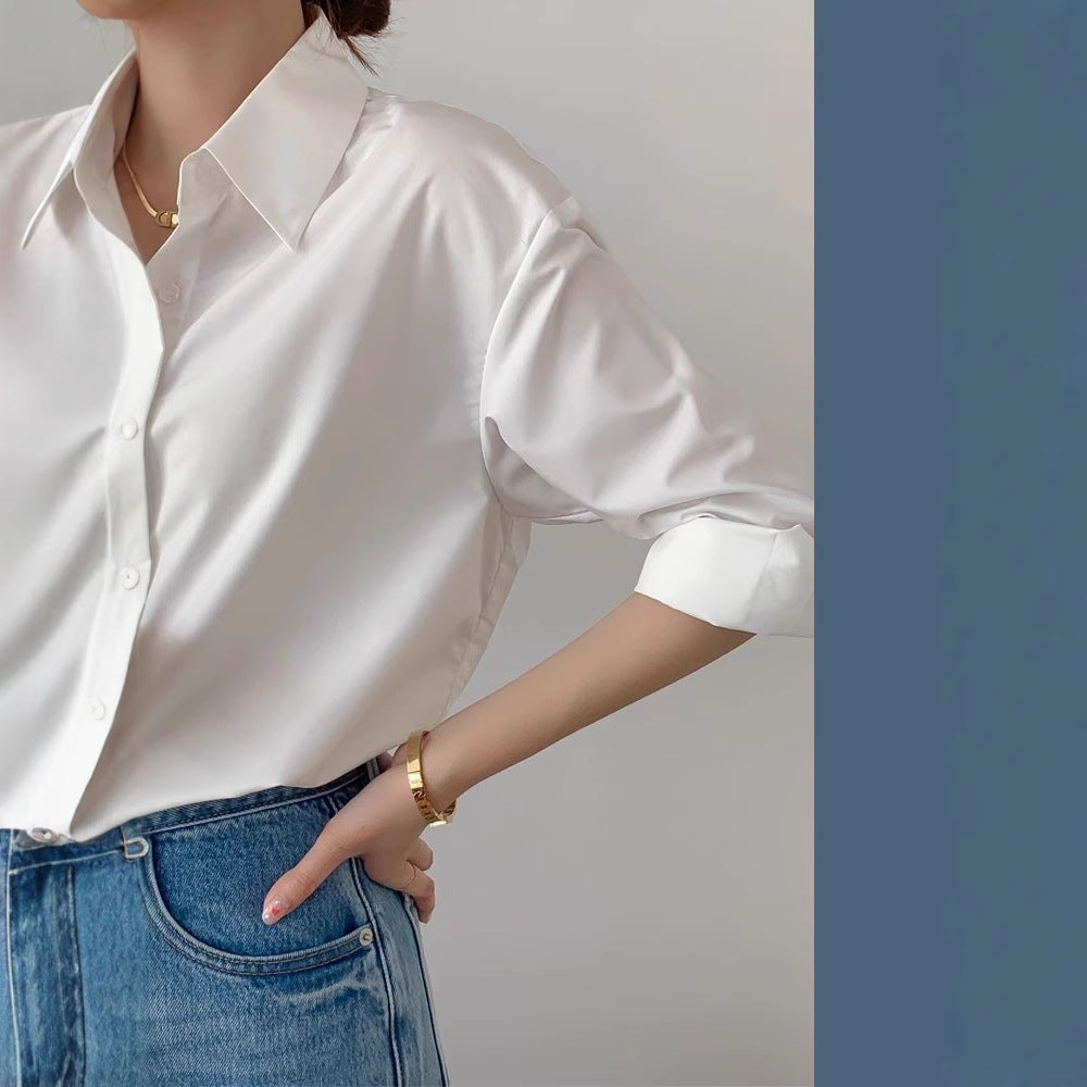 Damen Stilvolle Oversized Bluse Drune