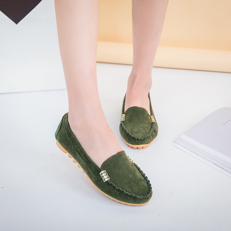 Damen nan bequeme Veloursleder Mokassins mit gepolsterter Innensohle Drune
