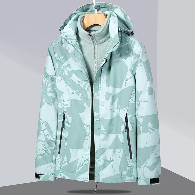 Damen zweilagige Softshelljacke mit abnehmbarer Fleece-Innenjacke und Kapuze Drune