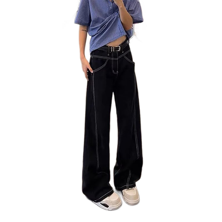 Damen Lässige High-Waist Schlaghose Drune
