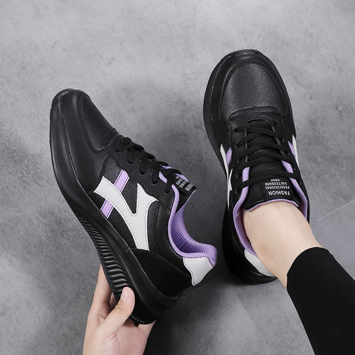 Damen nan modische Plateau-City-Sneaker mit extraweich gepolstertem Fußbett, stoßdämpfender Zwischensohle und sportiver Seitenapplikation Drune