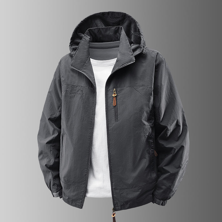 Herren Ultraleichte Außenjacke mit verstellbarer Kapuze