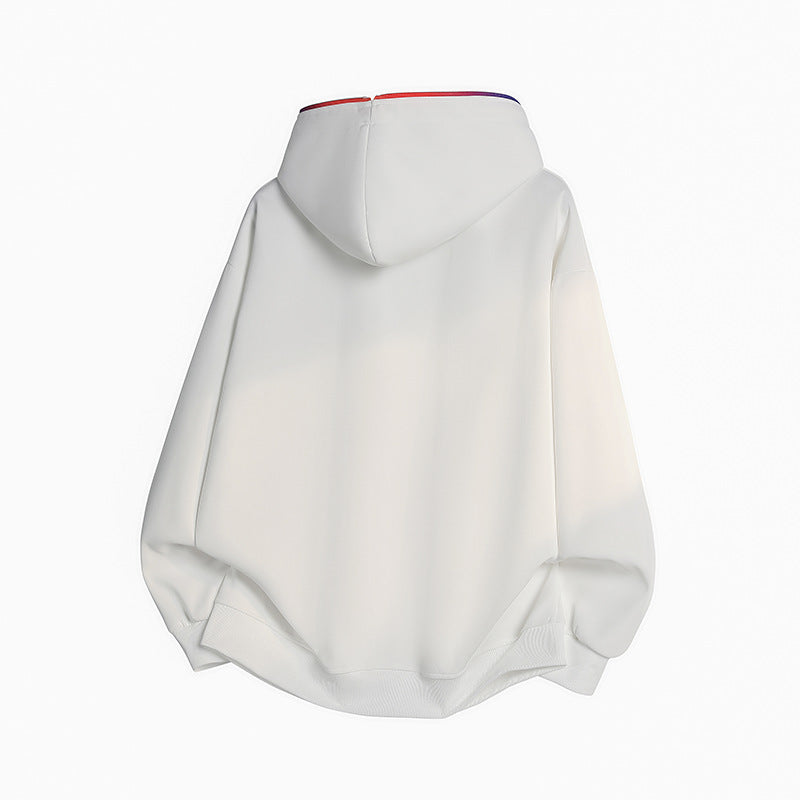Unisex Oversize-Kapuzenjacke mit Regenbogen-Reißverschluss & Kängurutaschen Drune
