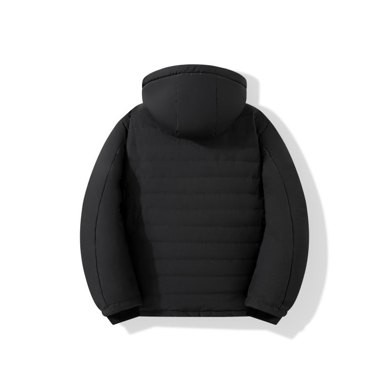 Herren Wattierte Kapuzenjacke mit Teddyfutter, winddichter Außenhülle & Reißverschlusstaschen Drune