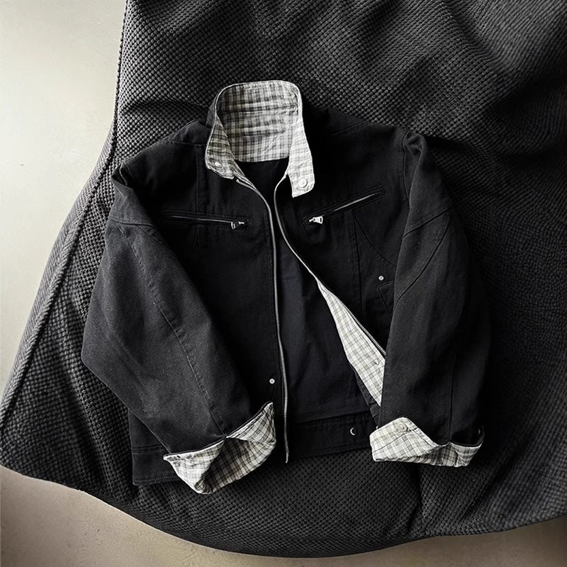Herren Lässige Überziehjacke mit Karomuster Drune