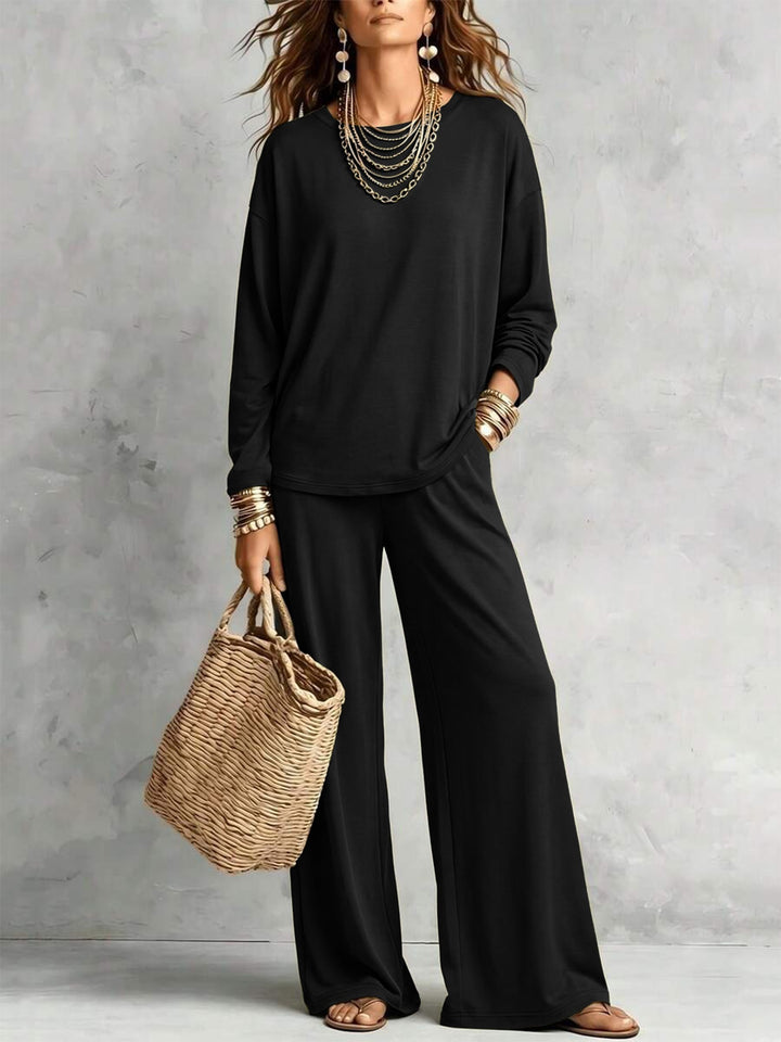 Damen Loungewear-Set mit weitem Bund und Oversize-Langarmshirt Drune