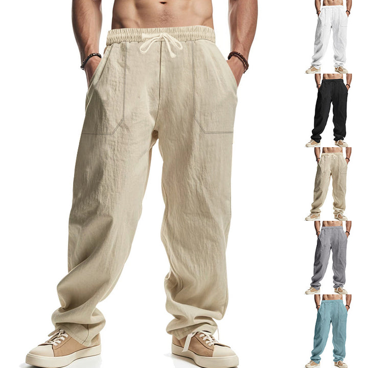 Herren lässige Utility-Hose mit elastischem Bund und tiefen Taschen Drune
