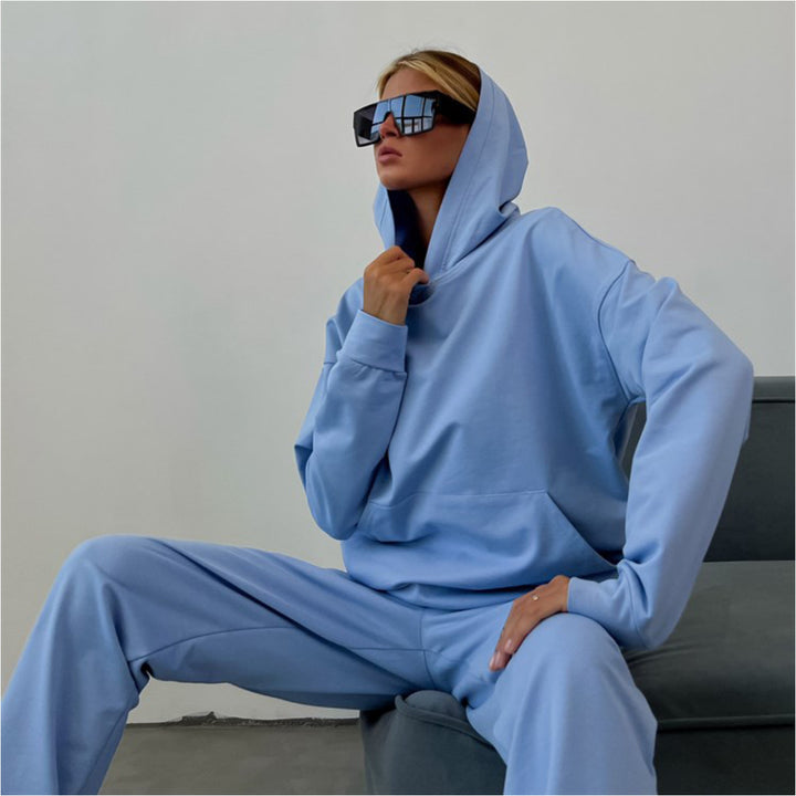 Damen Hoodie- und Jogginghose-Set mit elastischem Bund und lässigem Schnitt