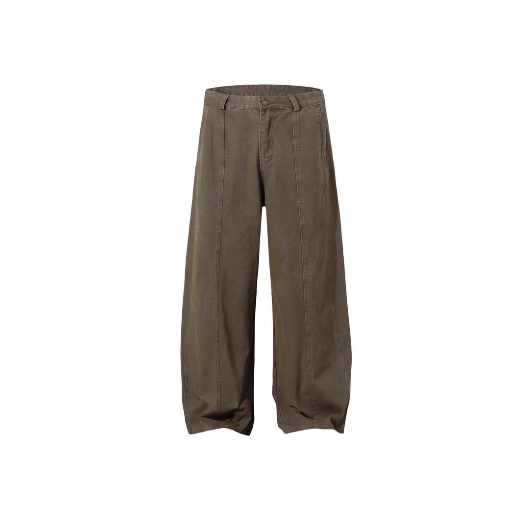 Damen Weitgeschnittene Hose mit Bundfalten Drune