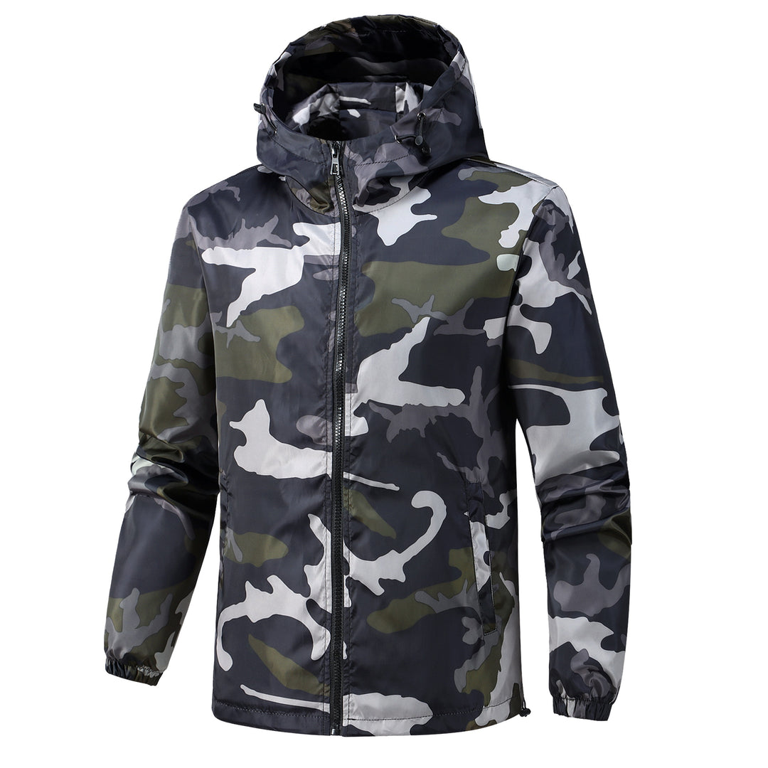 Herren Leichte Camouflage-Jacke mit Kapuze Drune