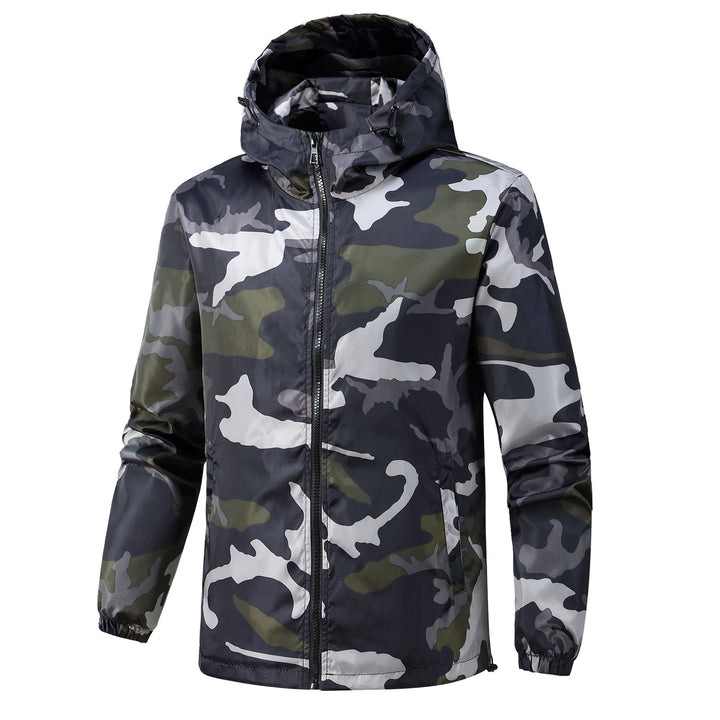 Herren Leichte Camouflage-Jacke mit Kapuze Drune