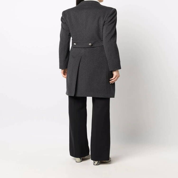 Damen Zweireihiger Wollmix-Mantel mit konischen Goldknöpfen und schlanker Passform Drune