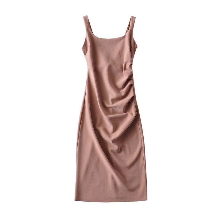Damen figurbetontes Midi-Kleid mit elegantem Rüschendetail Drune