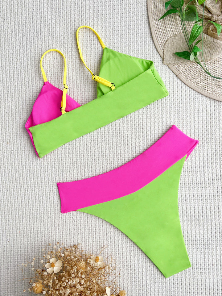 Damen Sportlich geschnittener Bikini mit verstellbaren Trägern Drune