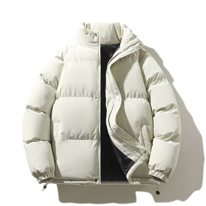 Unisex Wattierte Steppjacke aus Daunenimitat mit hohem Kragen und Kordelzug Drune