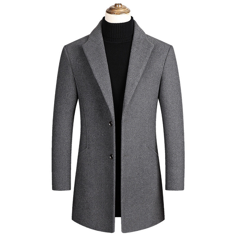 Herren Taillierter Wollmix-Mantel mit Notch-Revers und Zweiknopfverschluss Drune