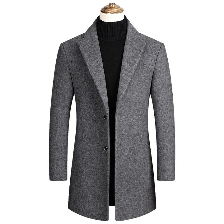 Herren Taillierter Wollmix-Mantel mit Notch-Revers und Zweiknopfverschluss Drune