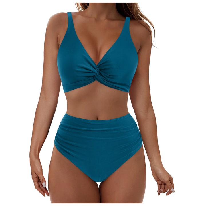 Damen Hochtailliertes Bikini-Set mit Wickel-Oberteil Drune